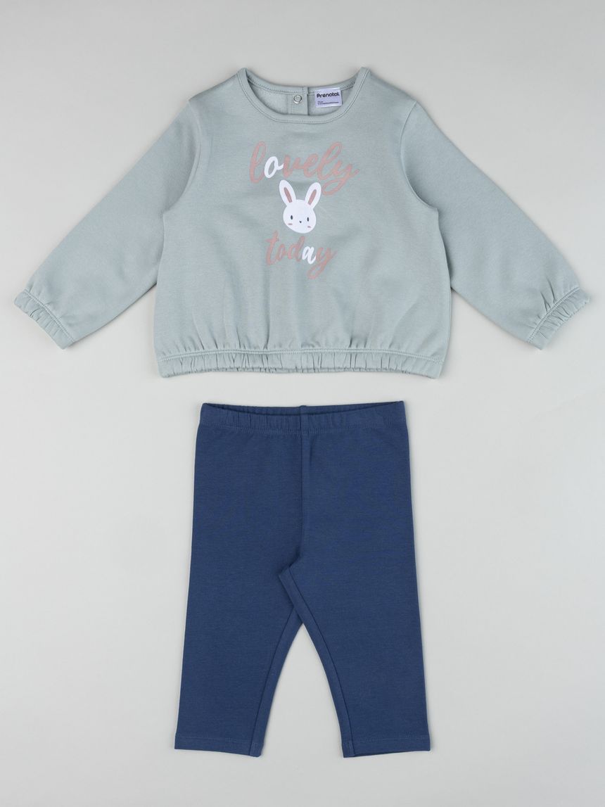 Completo jogging bimba grigio/blu