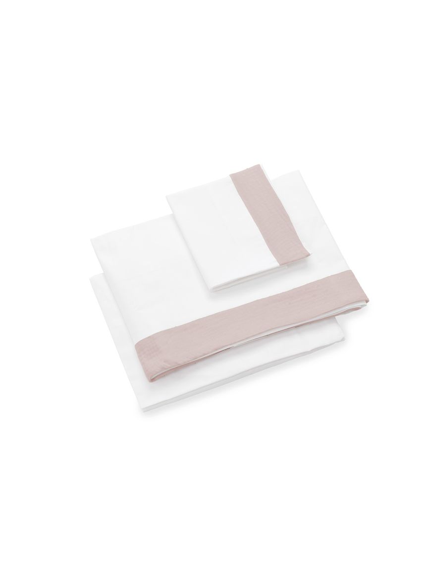 Set lenzuola 2 pz culla infinito muslin rosa petalo - italbaby
