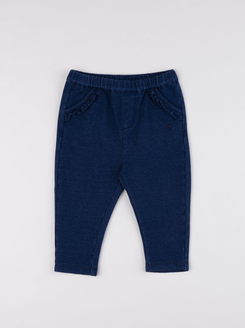 Jegging fake denim scuro bimba