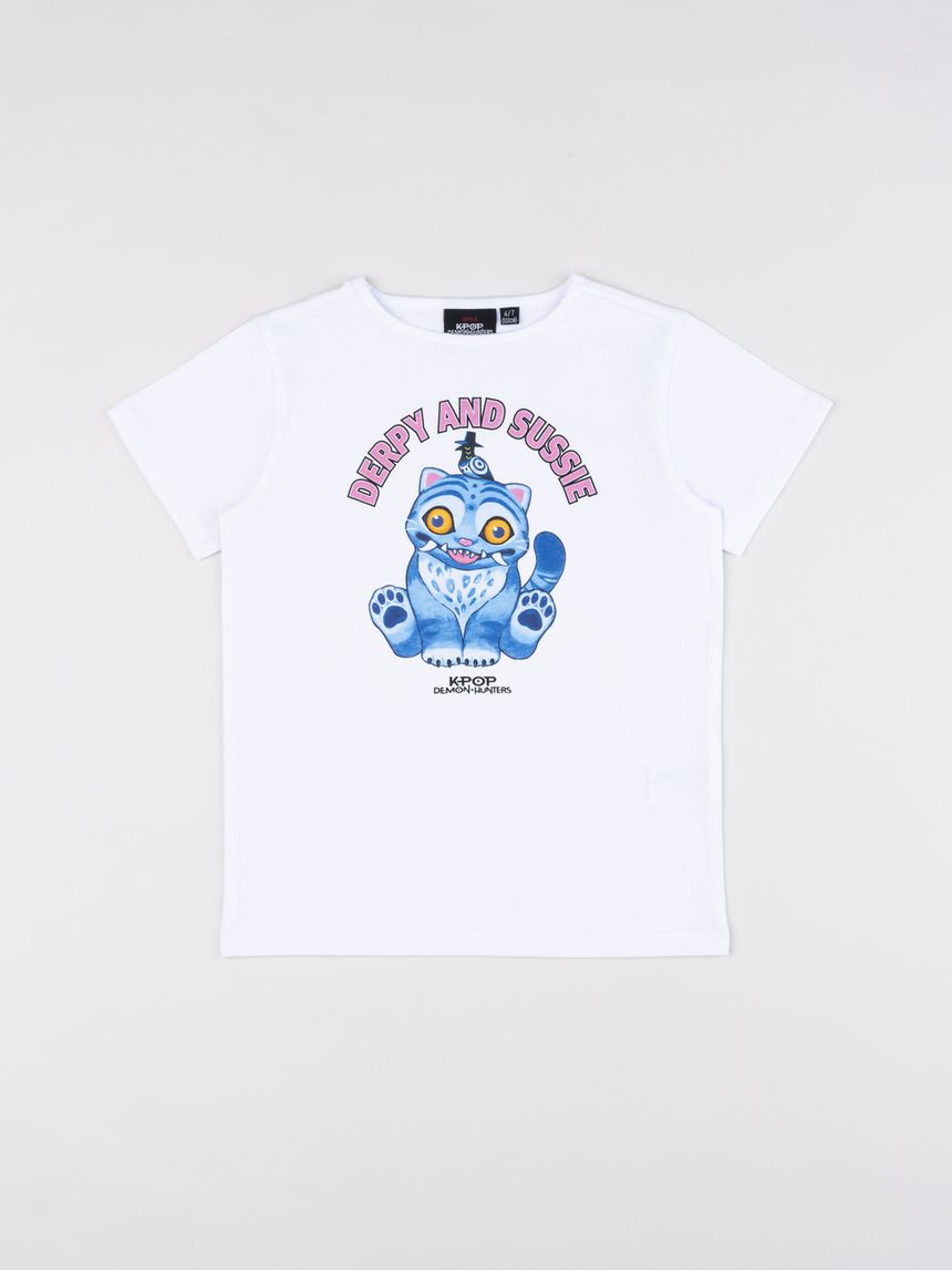 T-shirt bianca bambina k-pop "derpy and sussie"