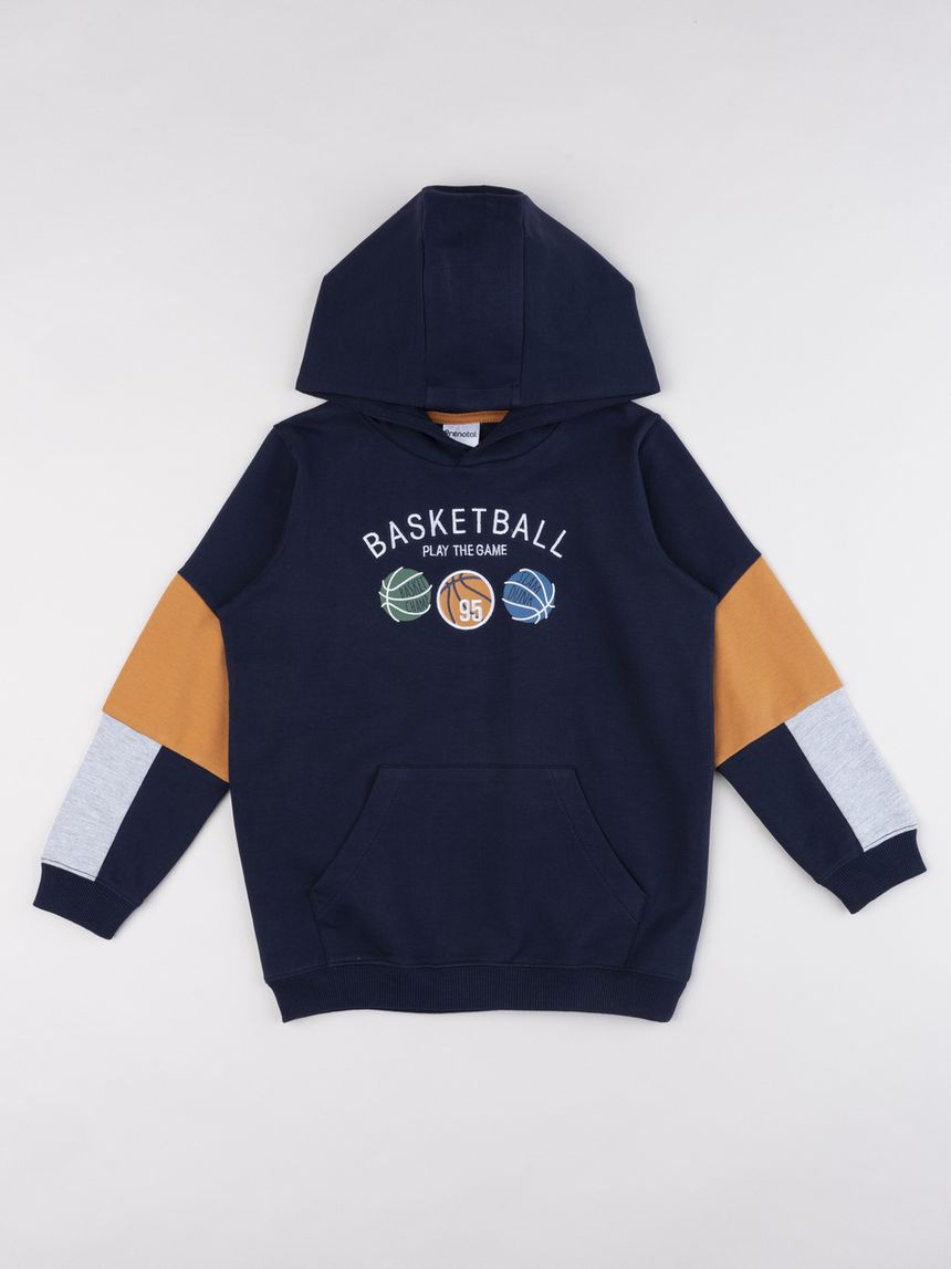 Felpa french terry bimbo blu baseball team