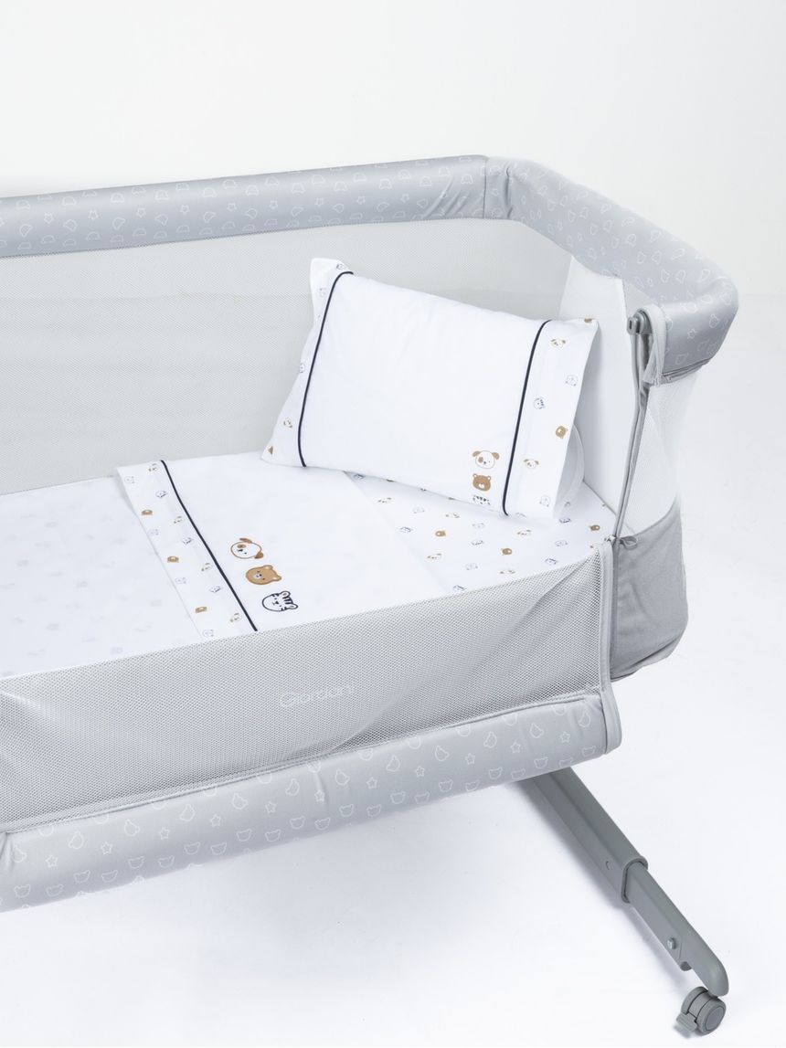 Completo 3 pz culla/carrozzina animaletti