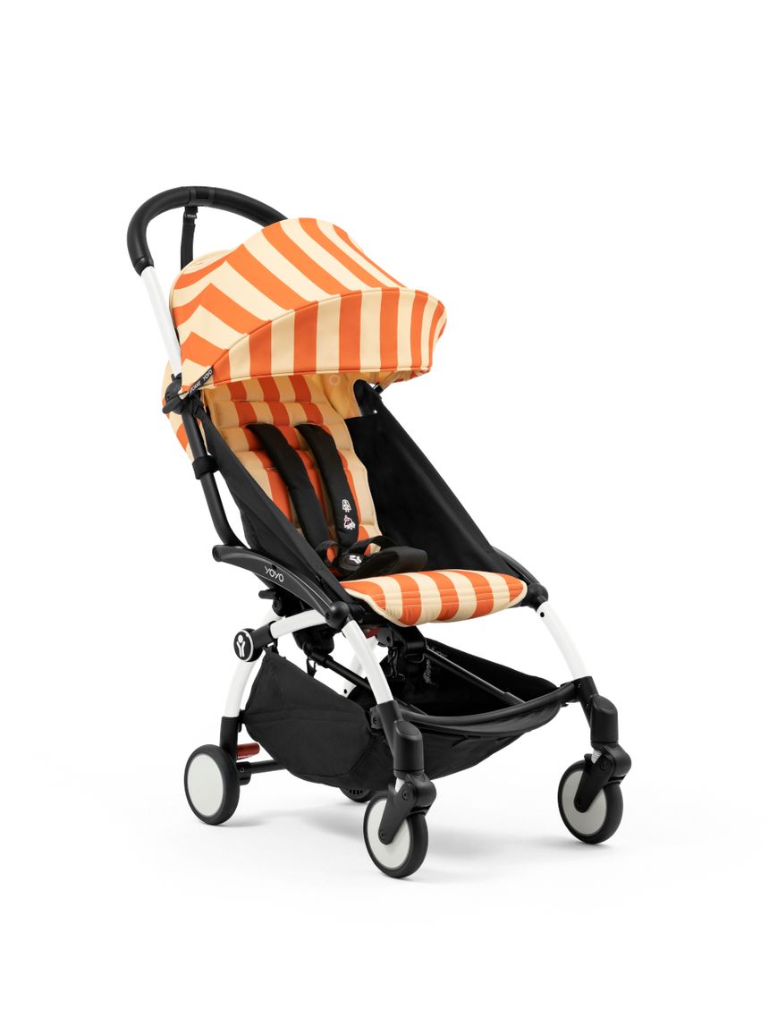 Passeggino con telaio white e rivestimento colorato 6+ riviera capri - stokke® yoyo®