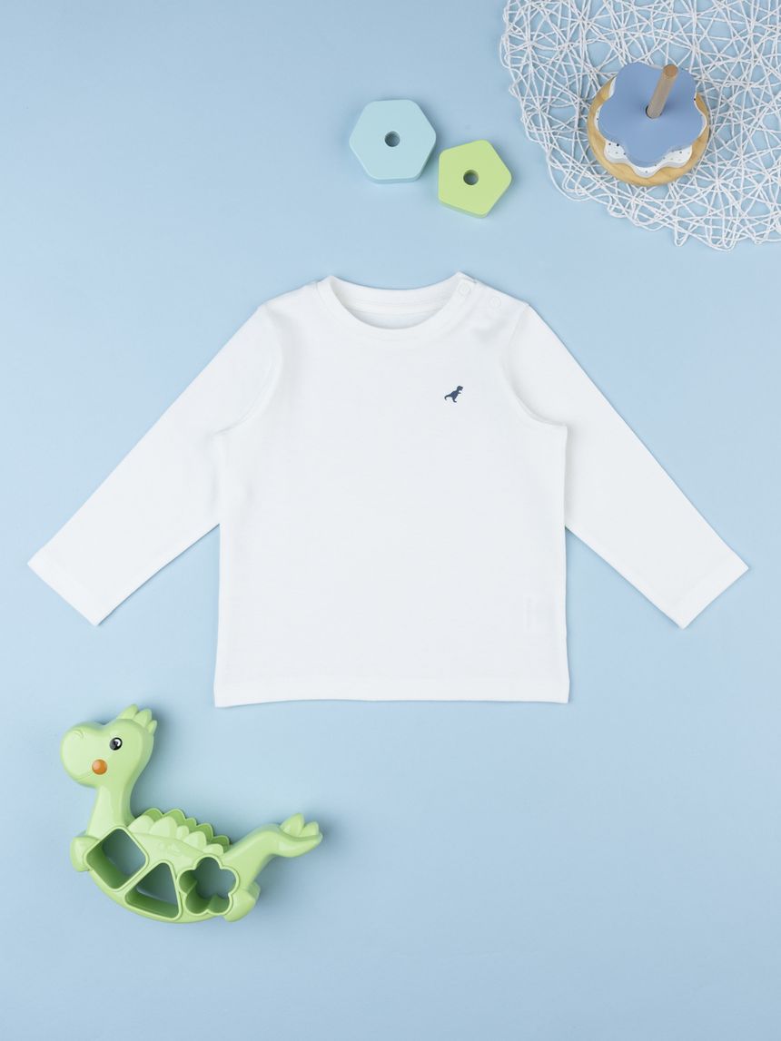 T-shirt bimbo tinta unita bianco