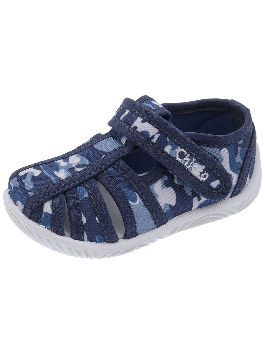 Pantofole bimbo blu con fantasia mimetica - chicco templar