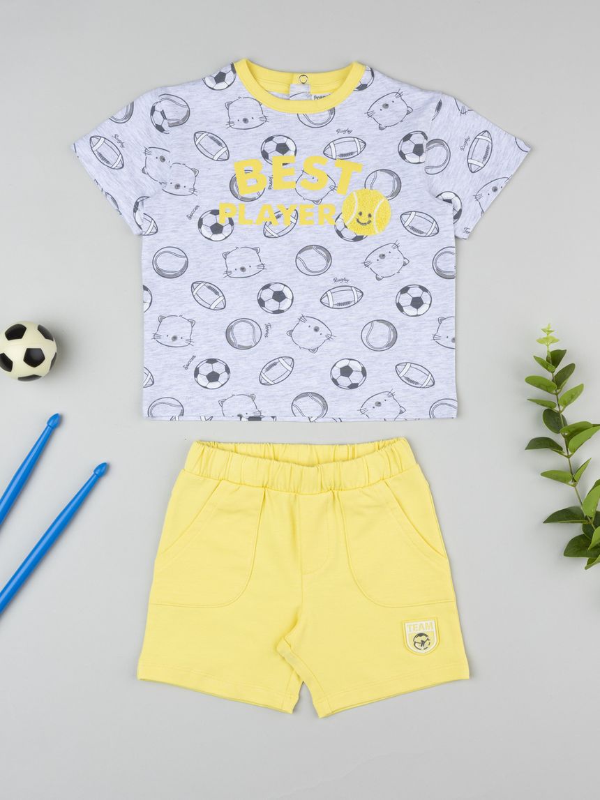 Completo bimbo grigio/giallo best player