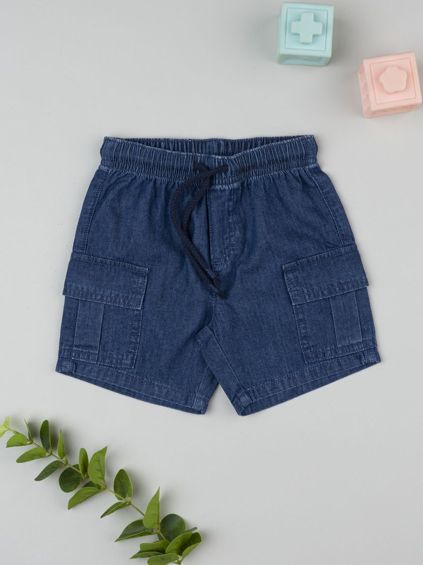 Bermuda bimbo blu denim e tasconi