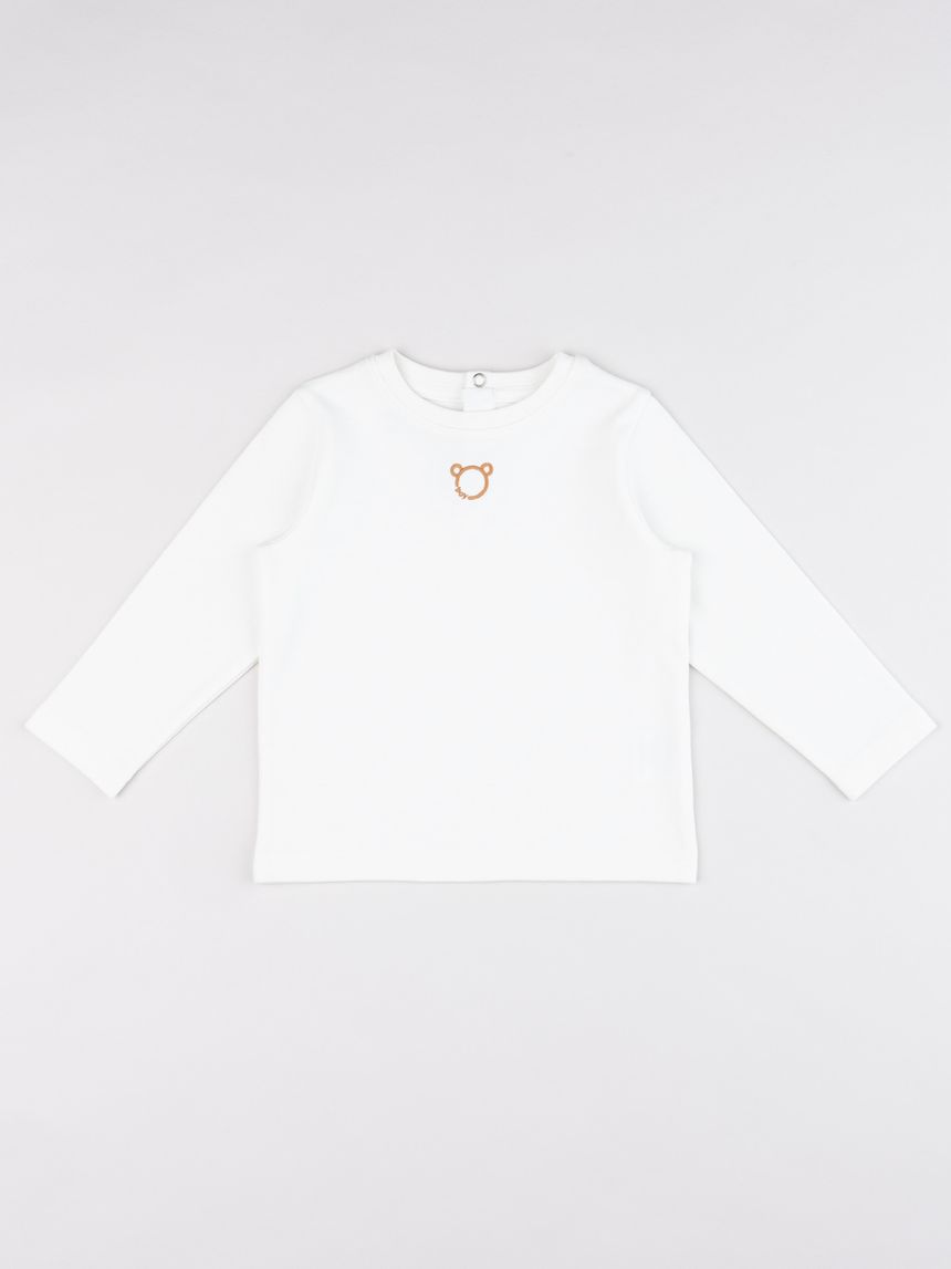 T-shirt manica lunga bimbo panna