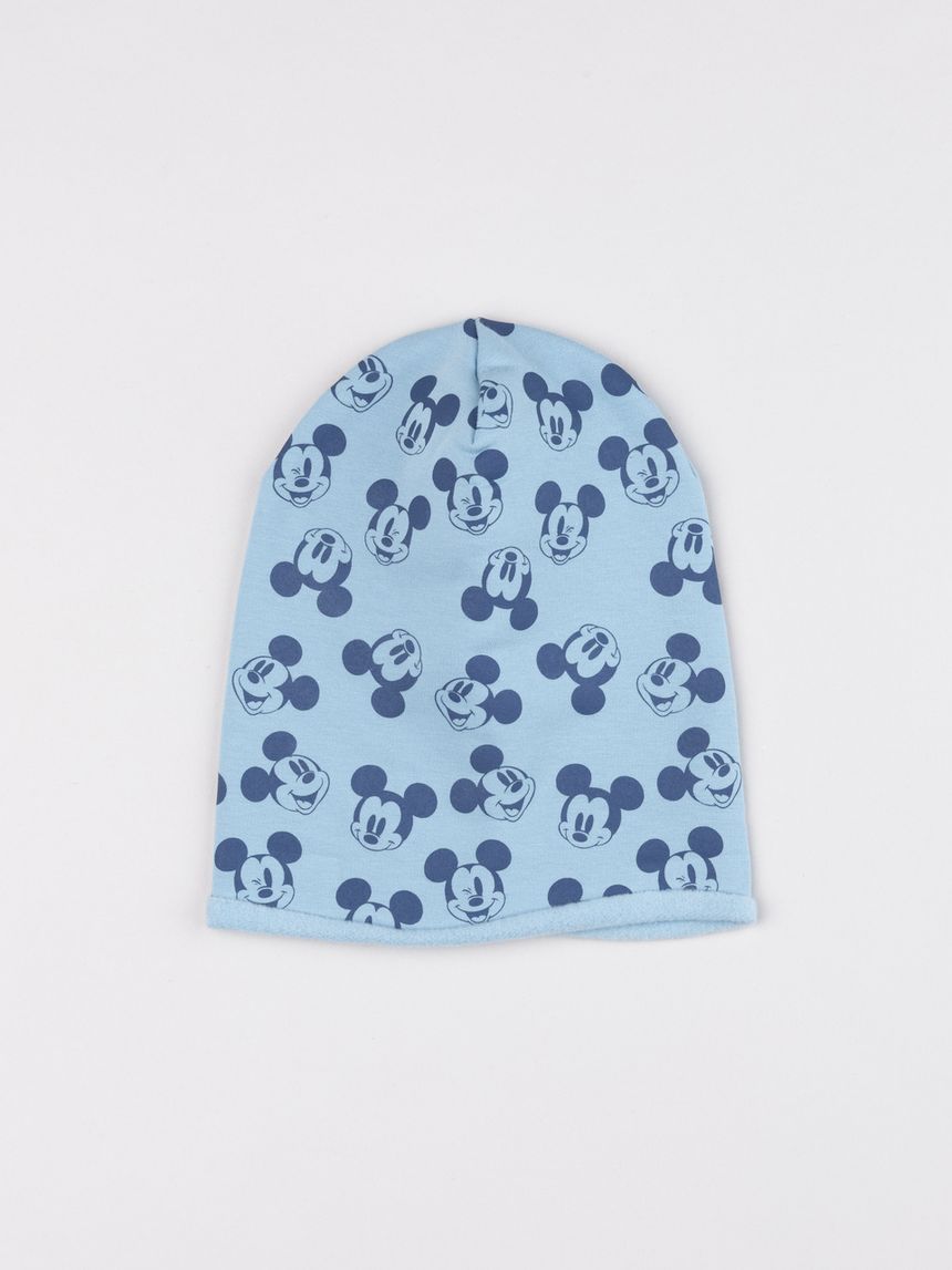 Berretto bambino mickey mouse azzurro felpato