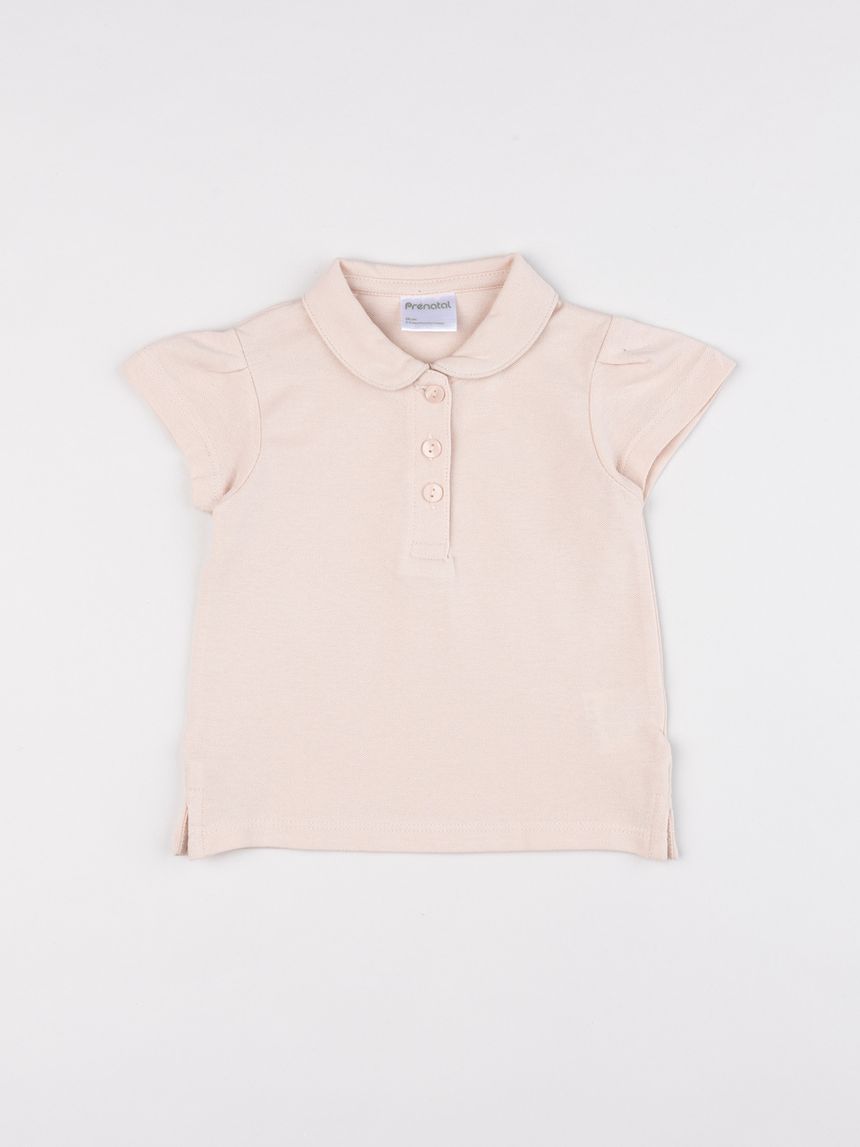 Polo bimba maniche corte rosa