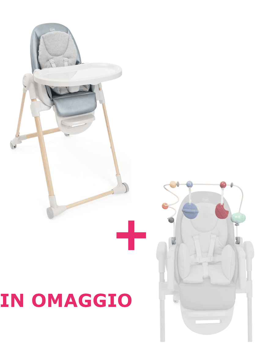 Seggiolone polly armonia greenery + centro attività rainbow in omaggio - chicco