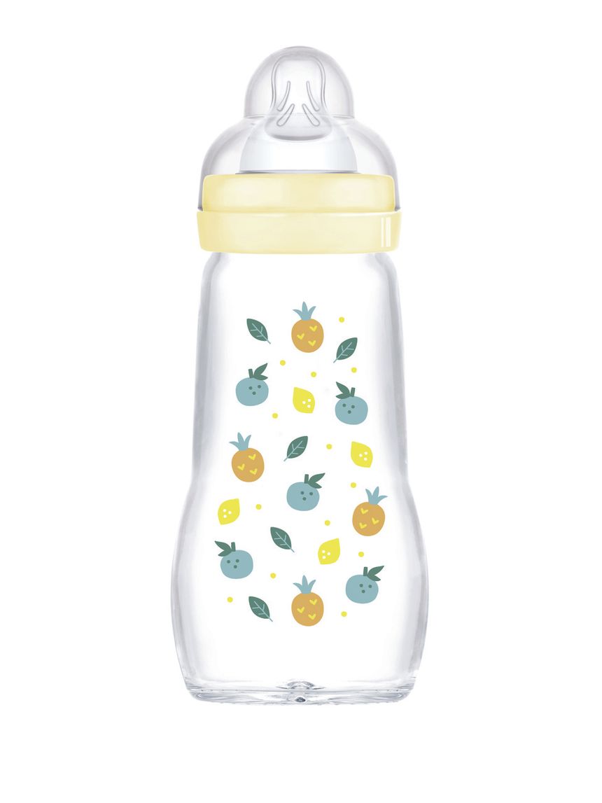 Mam biberon feel good 260 ml, biberon vetro pregiato resistente alle alte temperature, neutro
