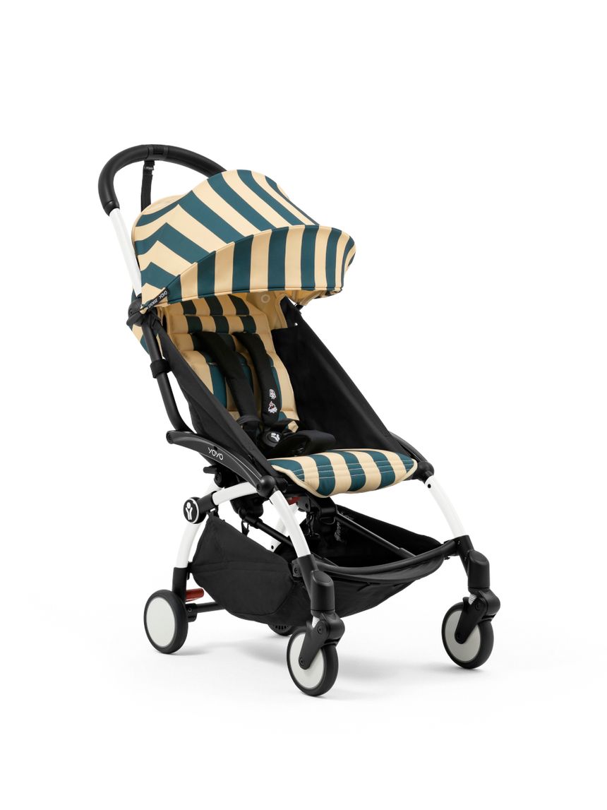 Passeggino con telaio white e rivestimento colorato 6+ riviera monaco - stokke® yoyo®