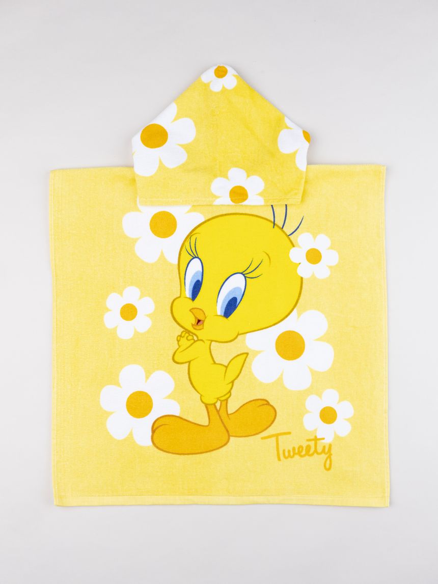 Poncho mare bimba tweety con cappuccio