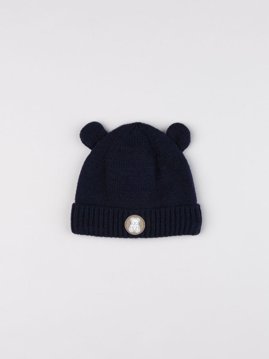 Cappello bimbo blu con orecchie