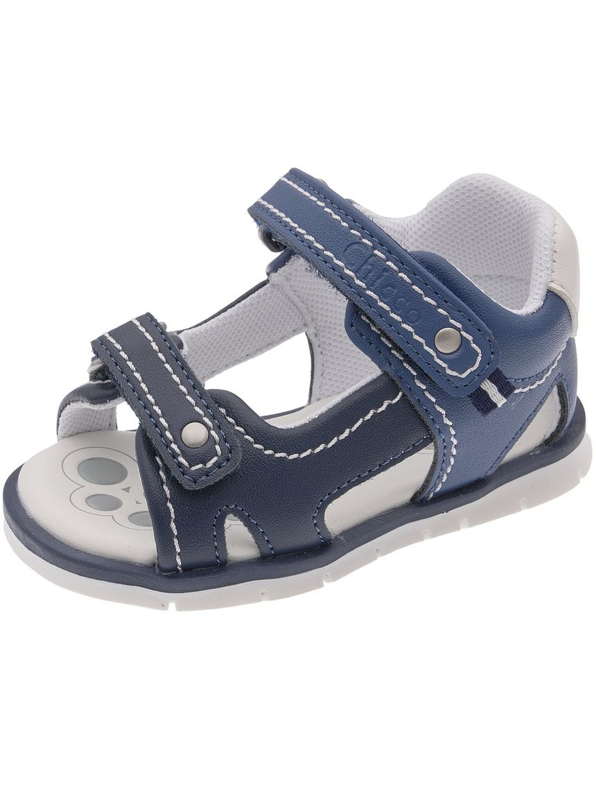 Sandali bimbo blu con cuciture a contrasto - chicco figi