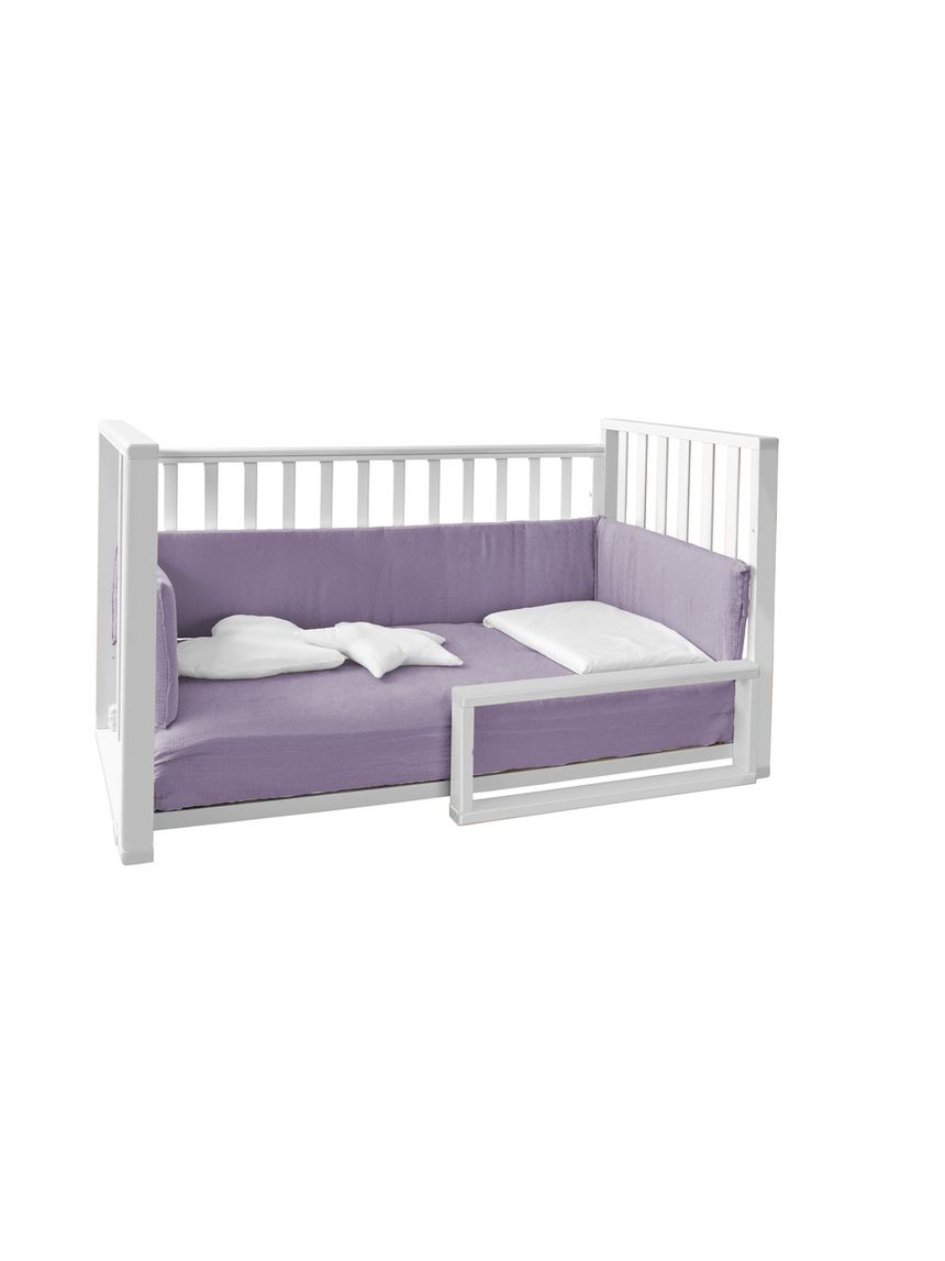 Letto infinito bianco con tessile muslin lilla - italbaby