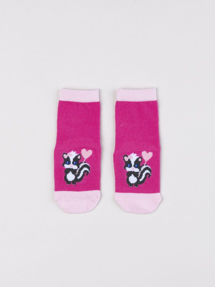 Antiscivolo bimba fucsia con puzzola e palloncino