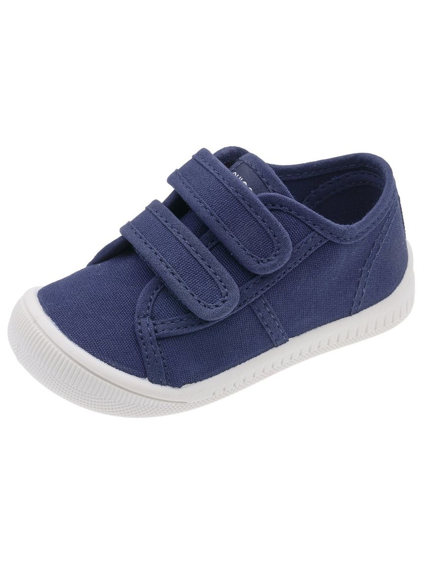 Sneakers bimbo in tela blu con strappo - chicco cioco