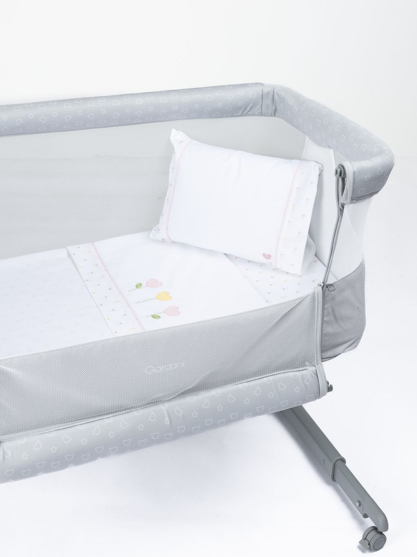 Set 3 pz culla/carrozzina fiori bimba