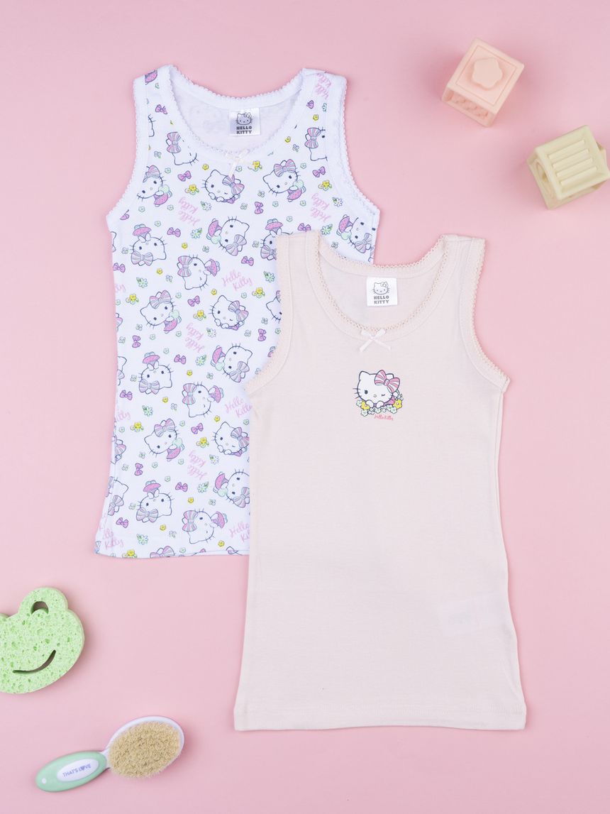 Pack 2 canotte bambina "hello kitty"