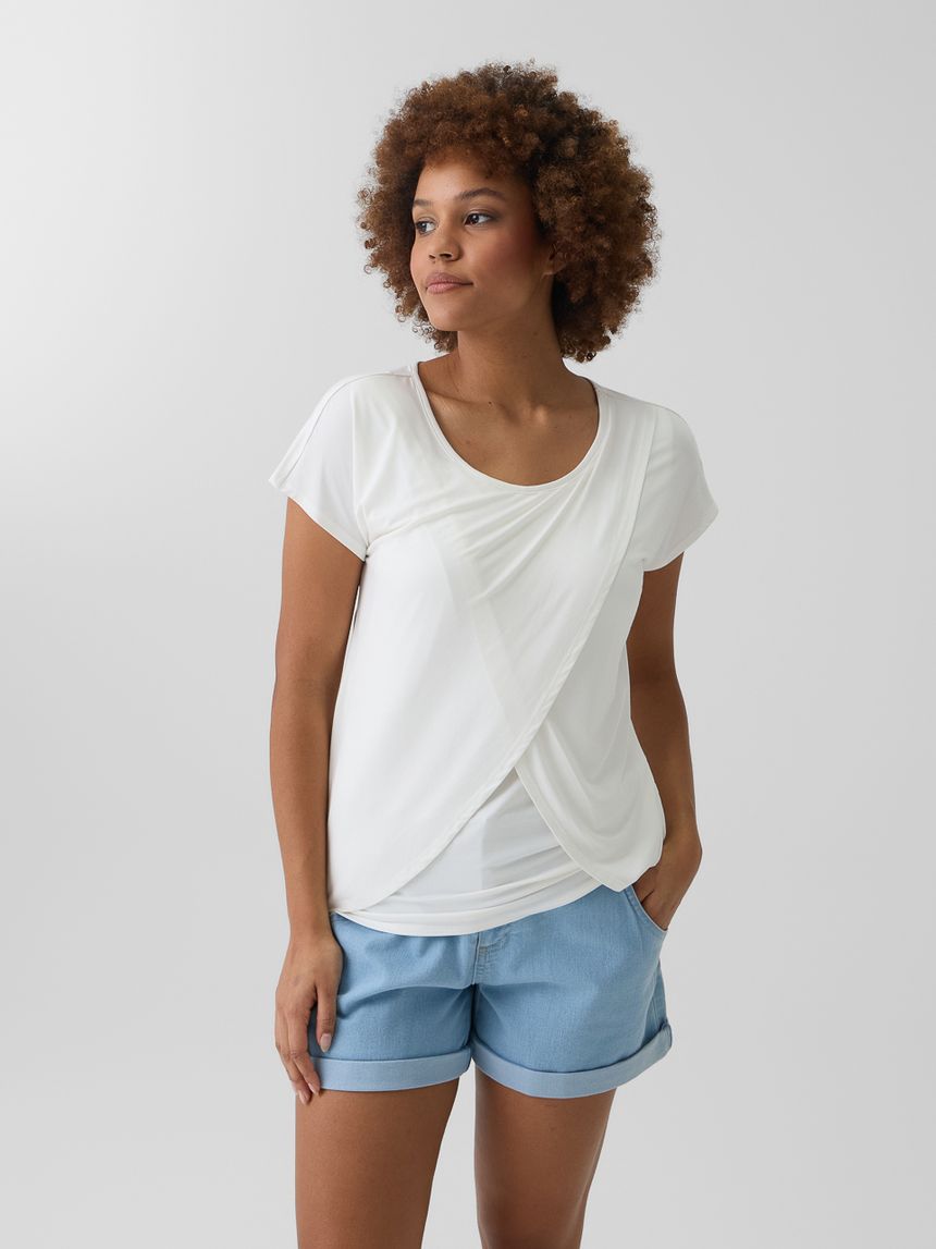 T-shirt allattamento mezza manica bianca