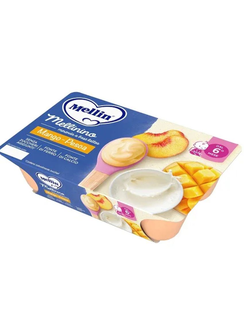 Merenda pastorizzata mellinino mango pesca 6x55 gr - mellin