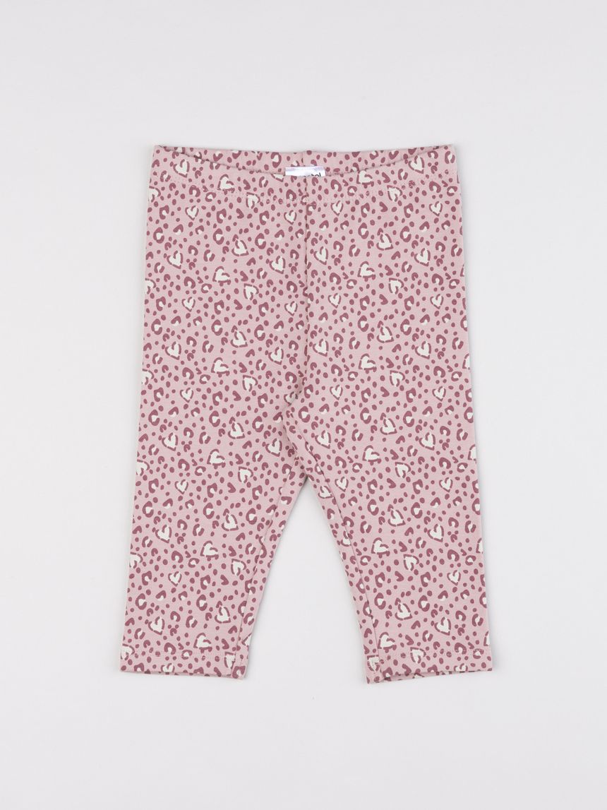 Leggings bimba rosa fantasia cuori