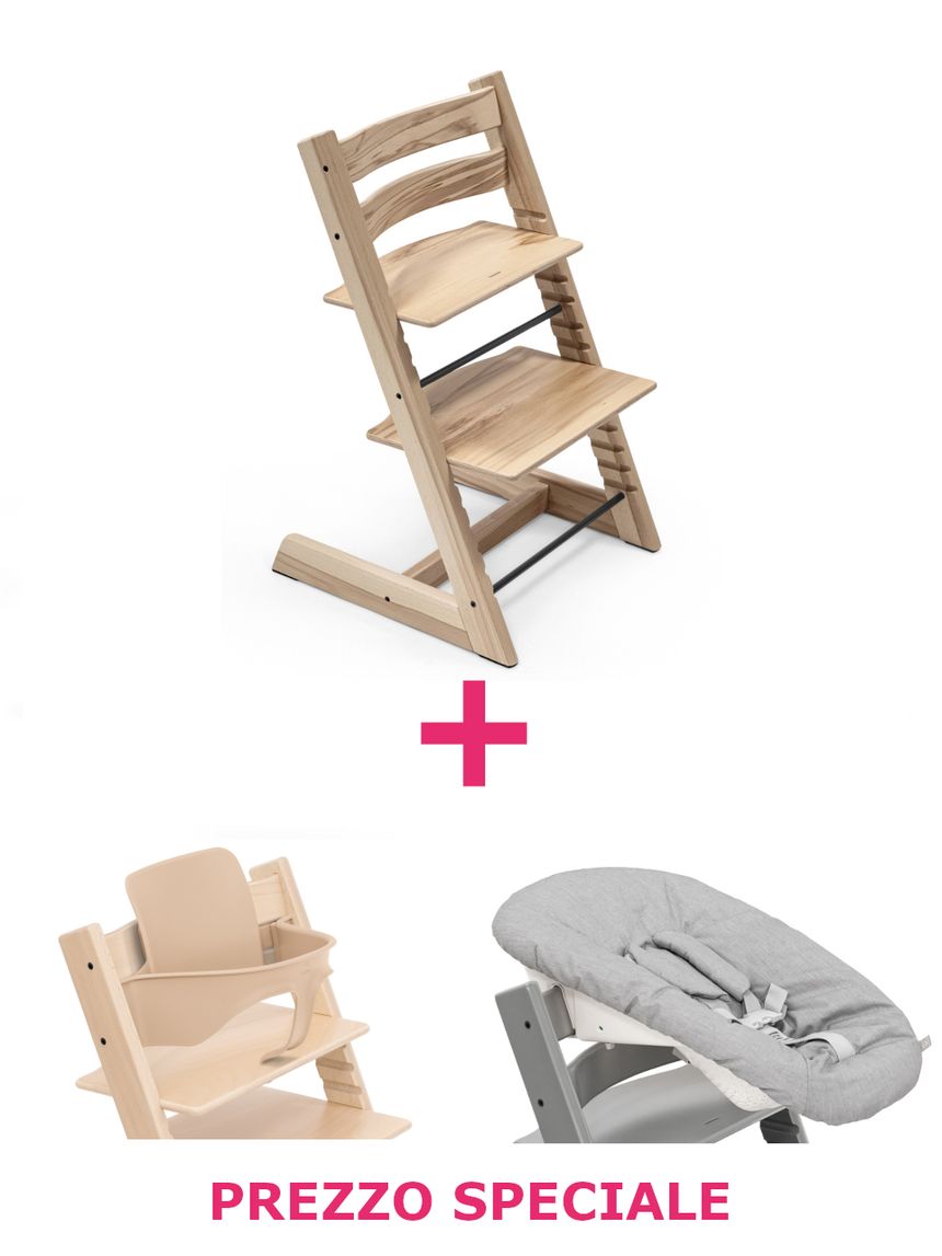 Tripp trapp® wild wood + babyset naturale + newborn – personalizzabile – stokke®