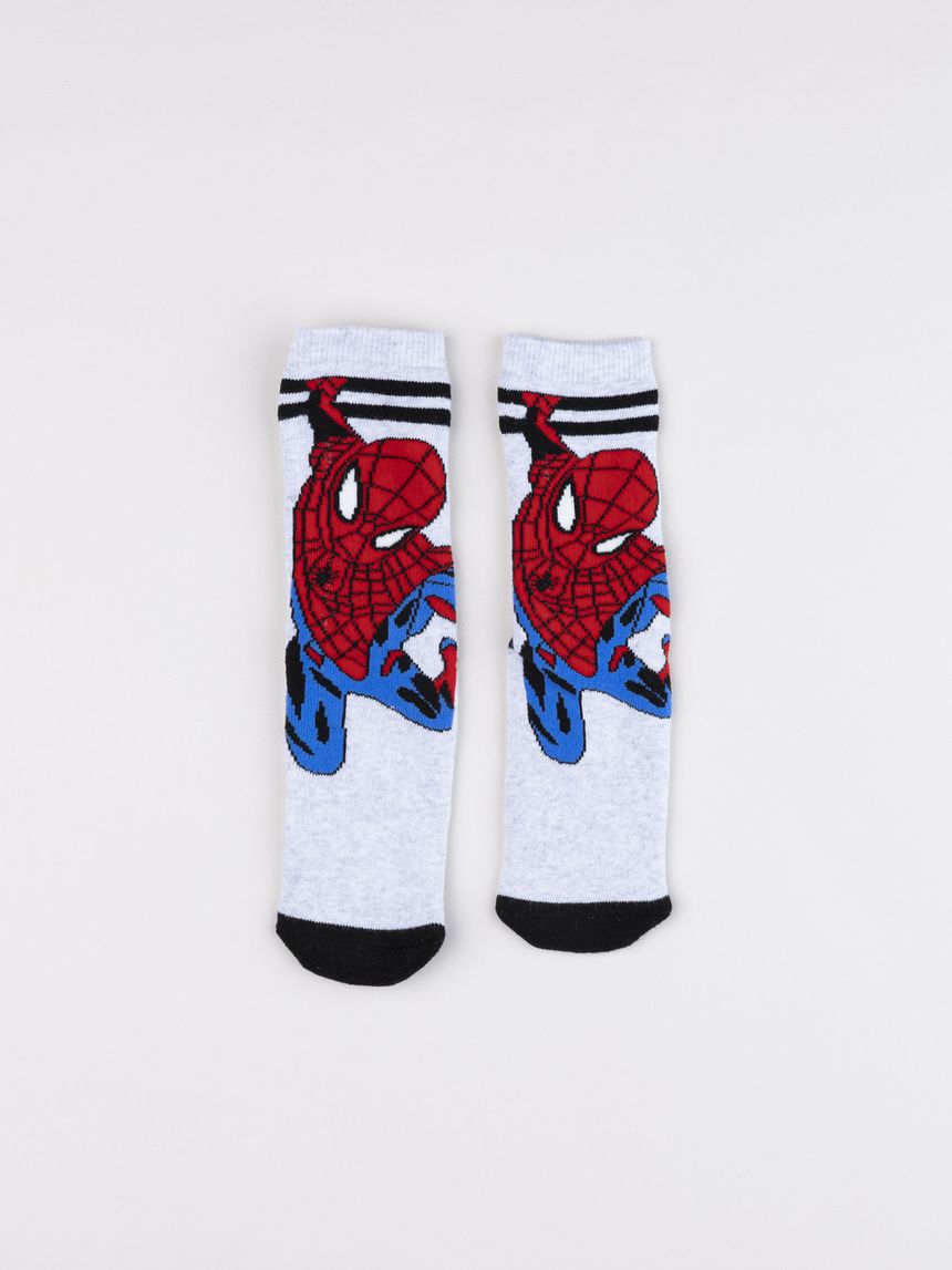Calze antiscivolo bimbo grigie spiderman