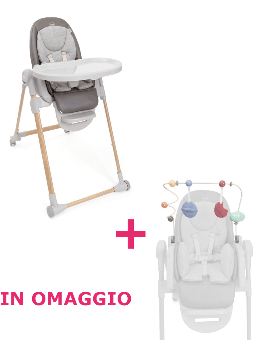 Seggiolone polly armonia scandinavian + centro attività rainbow in omaggio - chicco