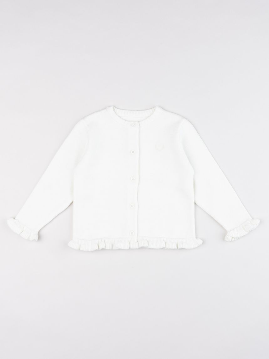 Cardigan tricot bimba bianco