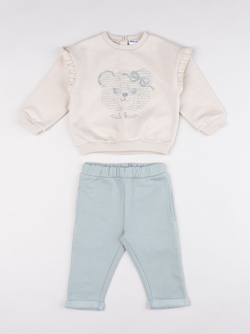 Completo jogging bimba "orsetto" con frill