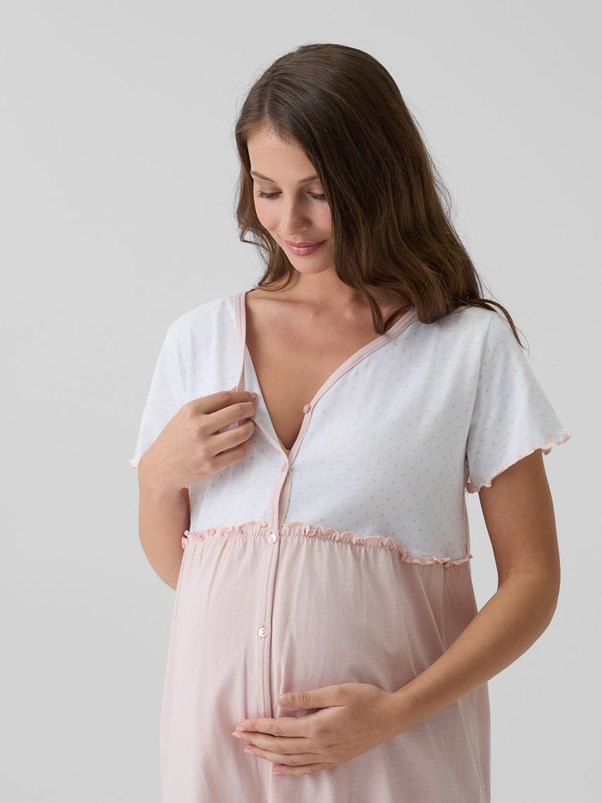 Camicia Da Notte Donna In Cotone Con Elastan | Grigio Scuro, Taglia XXL | Morbida, Scollo A V, Maniche Corte - 2