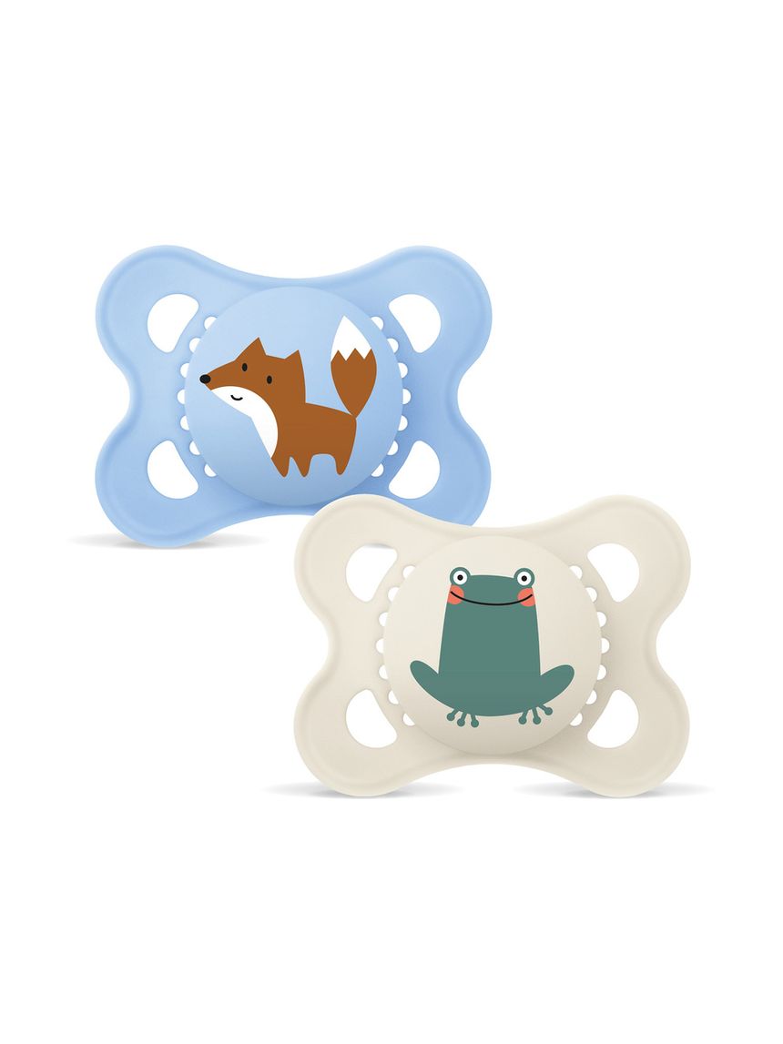 Mam original succhietto 2-6 mesi (set da 2), ciuccio mam 2-6 mesi con tettarella ortodontica in silicone, azzurro/neutro