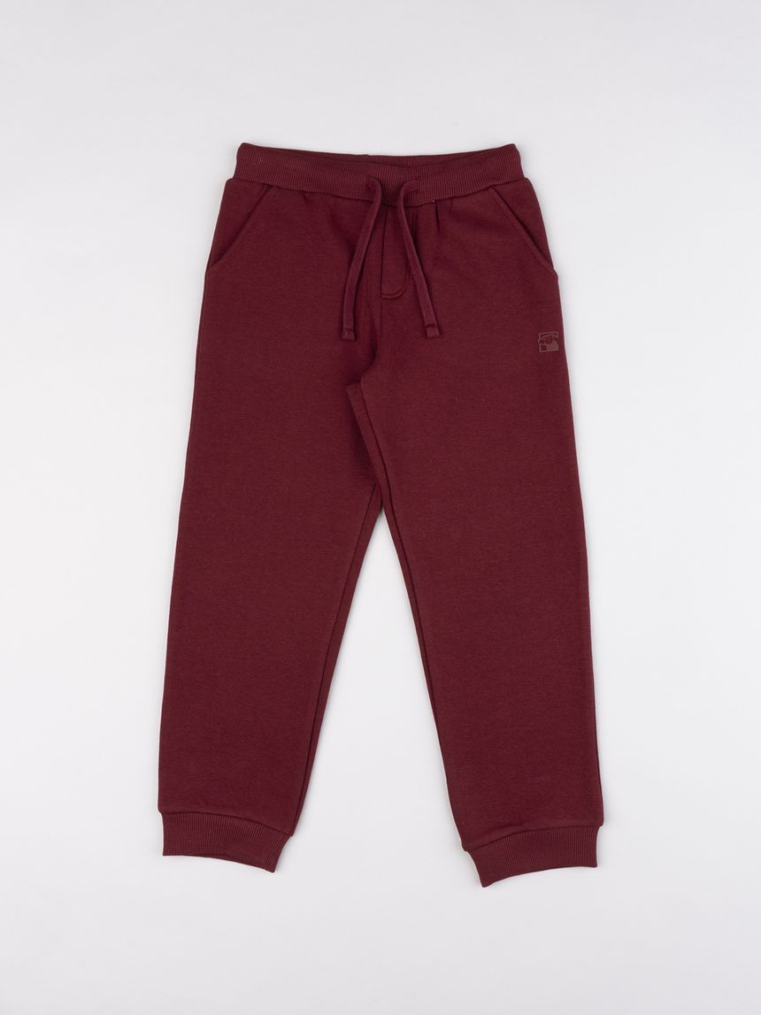 Pantalone bambino bordeaux mini stampa