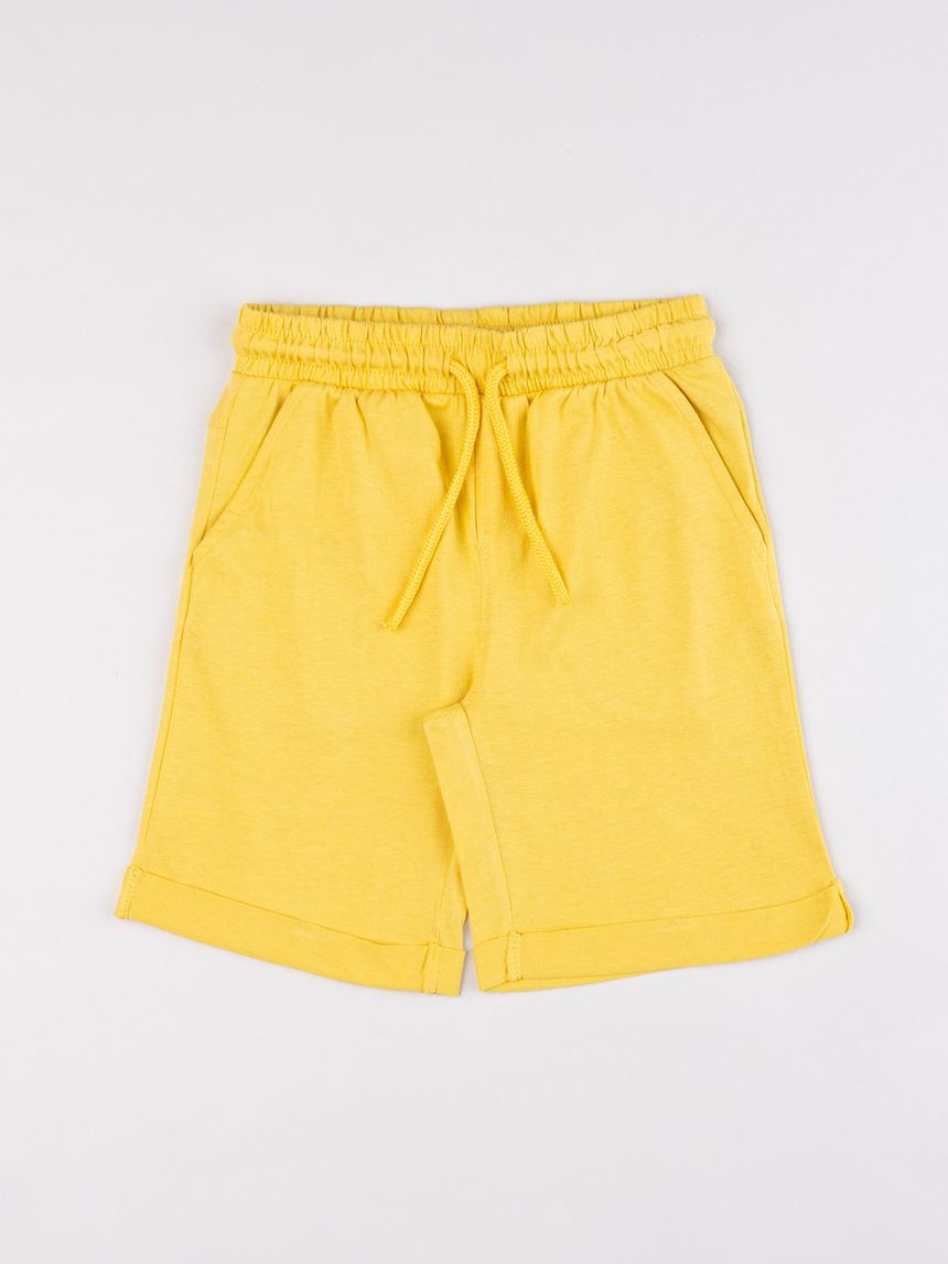 Pantaloncini bambino in jersey giallo