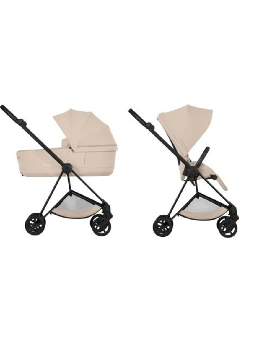Duo mios comfort matt black incl. lux carry cot fold cozy beige - cybex platinum