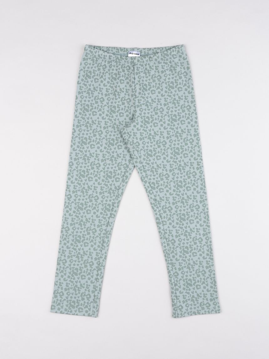 Legging bambina verde maculato