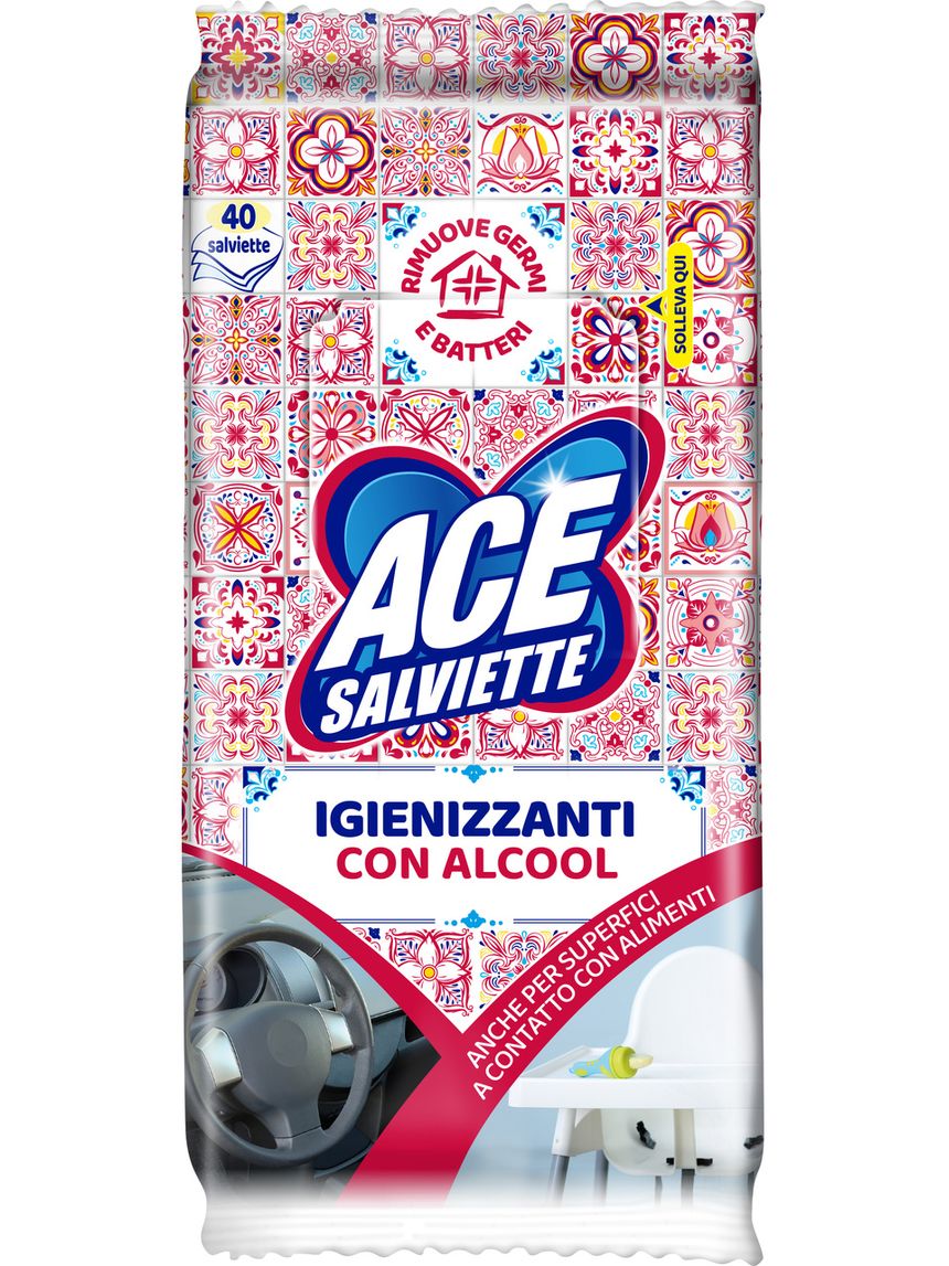 Ace salviette igienizzanti con alcool x40/it