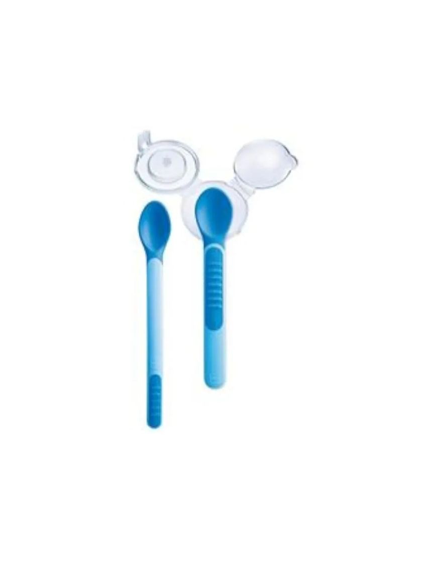 Cucchiaino heat sensitive & cover azzurro - mam