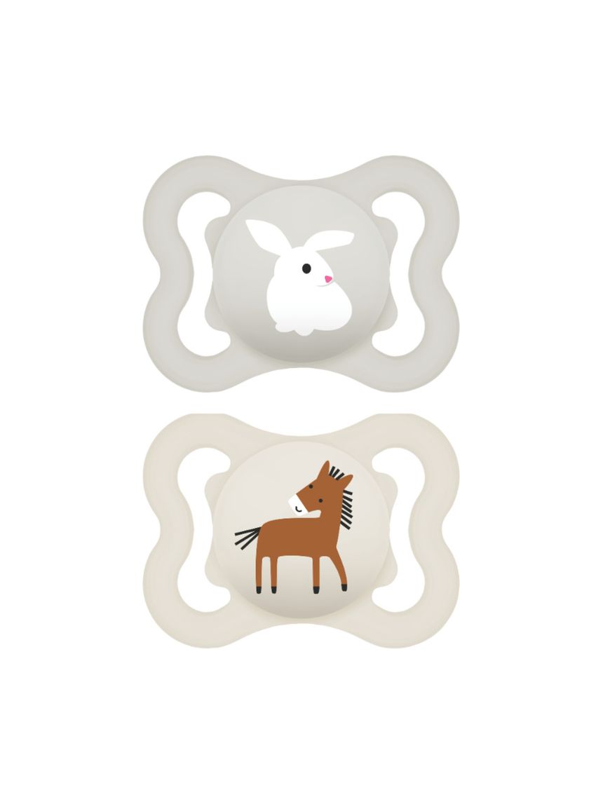 Mam air succhietto 2-6 mesi (set da 2), ciuccio mam 2-6 mesi per pelli sensibili e delicate, neutro/beige