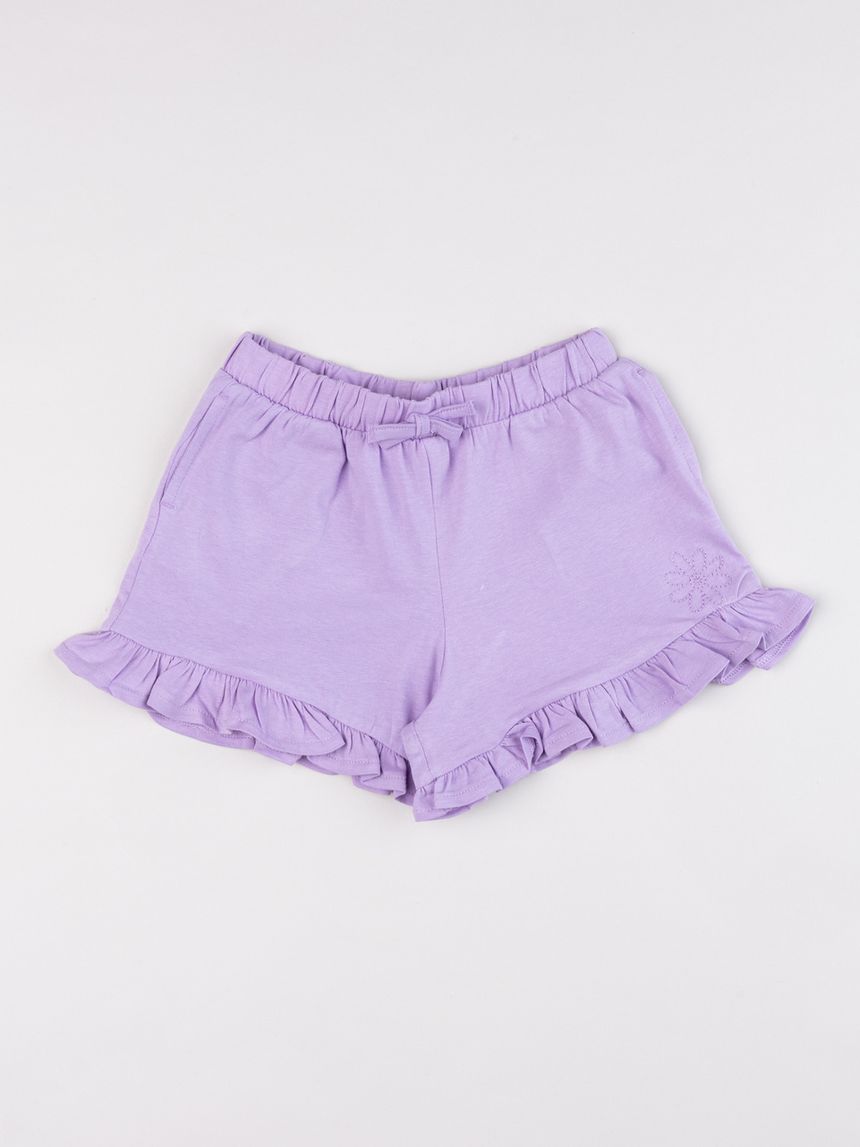 Shorts lilla bambina con volant