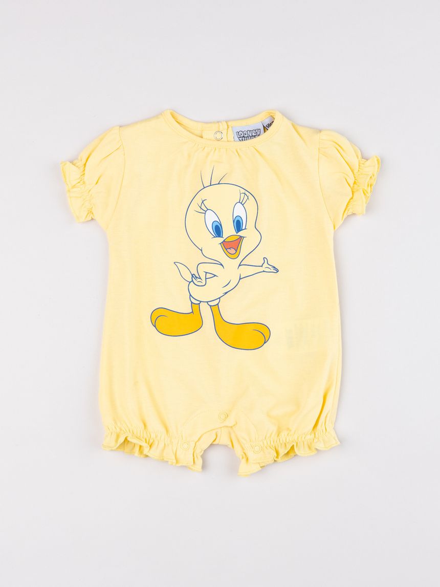 Pagliaccetto bimba tweety "happy" giallo pastello