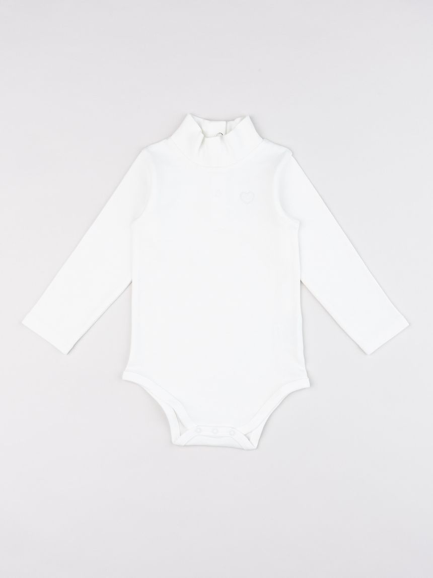 Body lupetto bimba bianco