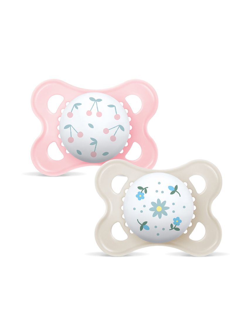 Mam original succhietto 2-6 mesi (set da 2), ciuccio mam 2-6 mesi con tettarella ortodontica in caucciù, rosa/neutro