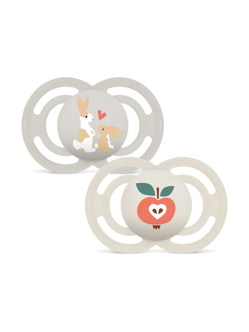 Mam perfect confezione doppia succhietto 6+ mesi (set da 2), ciuccio mam 6-16 mesi in silicone per un sano sviluppo orale, neutro