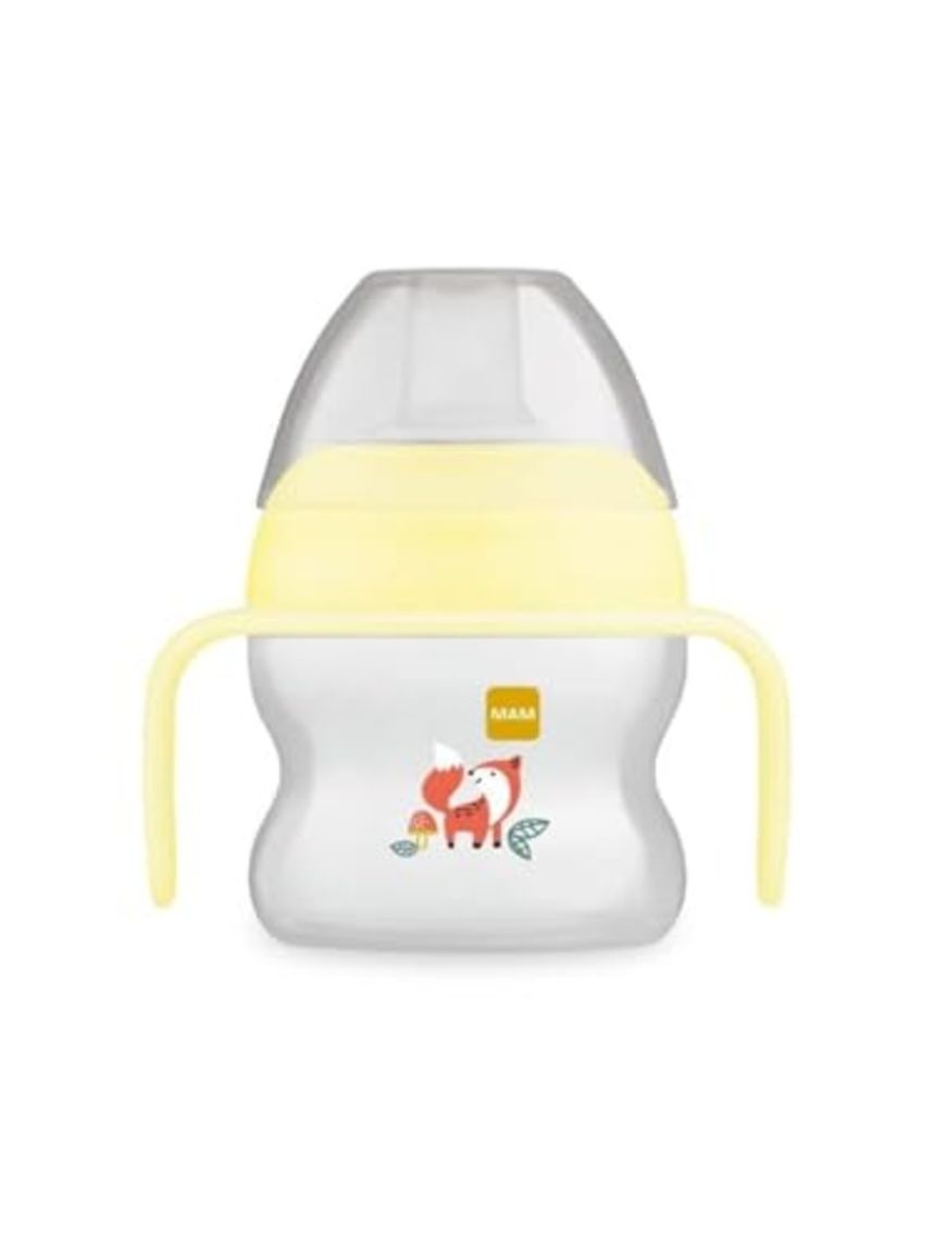 Mam starter cup tazza bambini 150 ml, biberon acqua e latte per neonati 4+ mesi con morbido beccuccio anti-goccia, neutro
