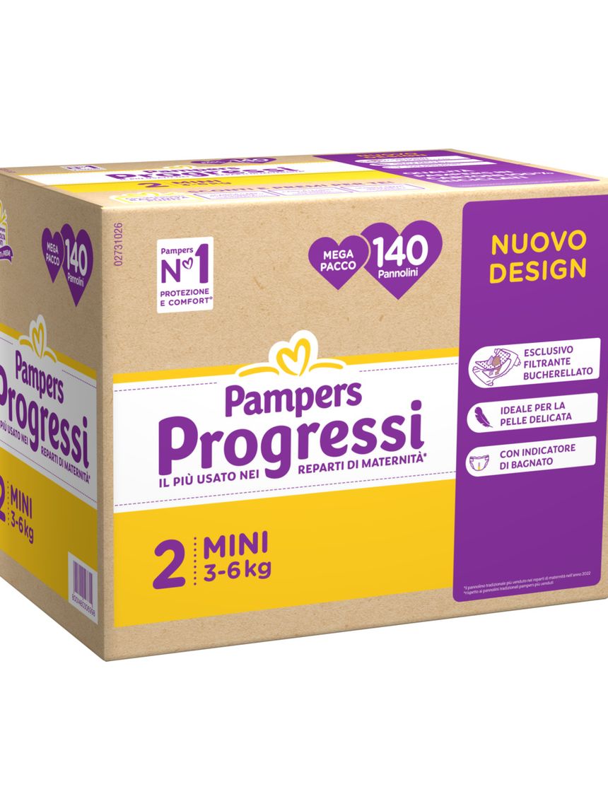 Pannolino progressi mega pacco taglia 2 3-6kg 140 pz - pampers