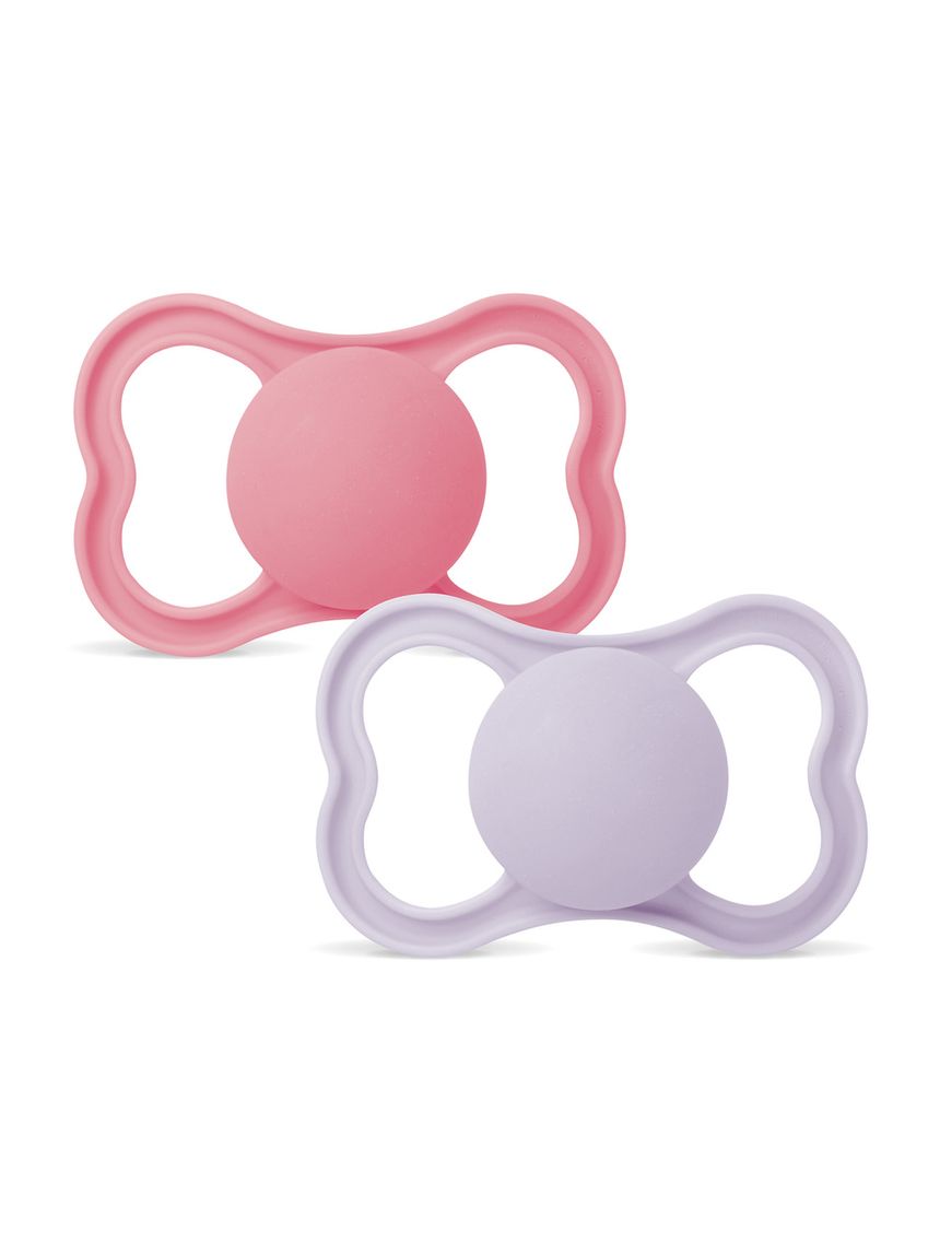 Mam air succhietto 6-16 mesi (set da 2), ciuccio mam 6-16 mesi per pelli sensibili e delicate, rosa/lilla